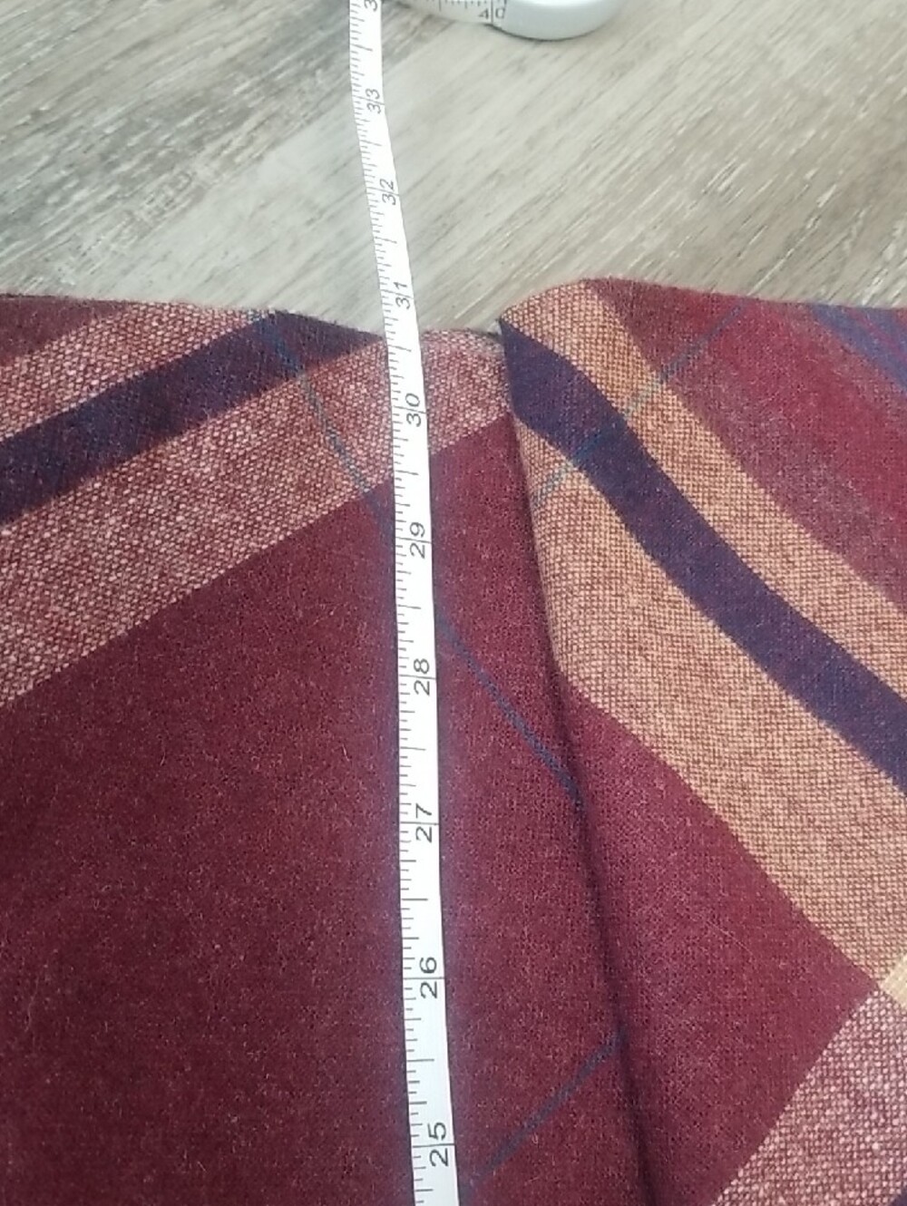 Vintage Burgundy Plaid Full Skirt - Picture 7 of 8